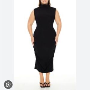 NWT Forever 21 Stretch Knit Mock Neck Sleeveless Midi Dress